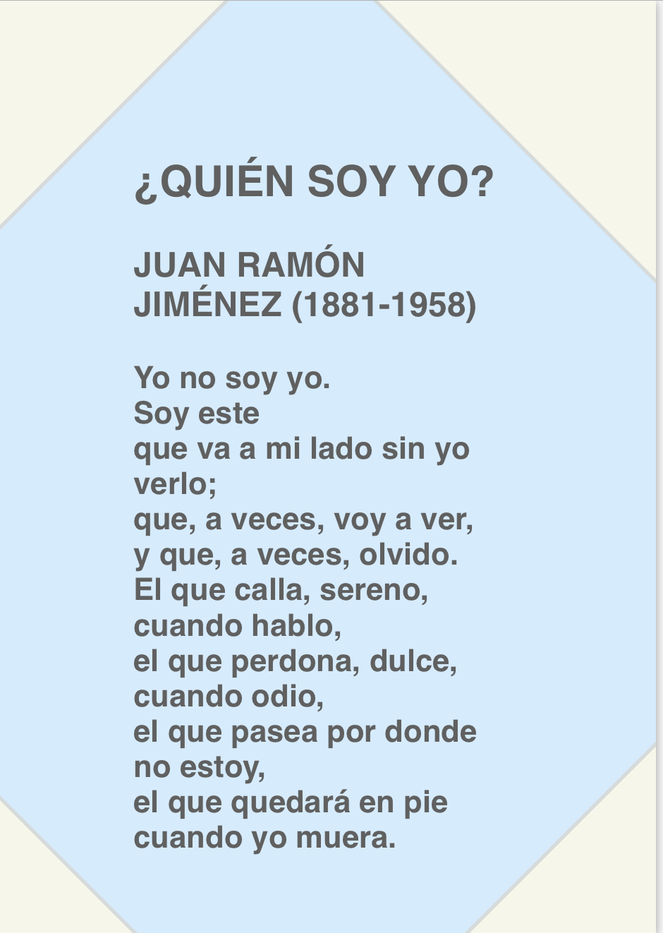 Selección de poesías: QUIÉN SOY YO. JUAN RAMÓN JIMÉNEZ&nbsp;(1881-1958)
